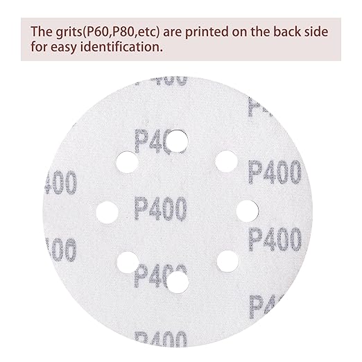 150pcs 400 Grit Sanding Discs, 5-Inch 8-Hole Sandpaper, - Image 5
