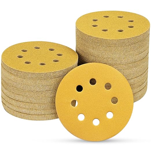 100PCS 5 Inch 8 Hole Sanding Discs 180 Grit by POTUINOM