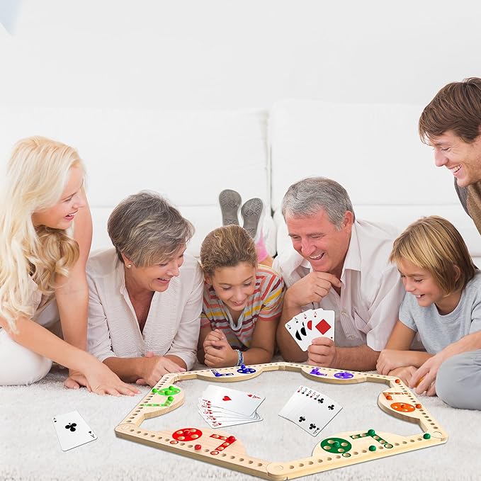 Solid Wood Marbles and Jokers Board Game: Versatile Family Entertainment - Image 9