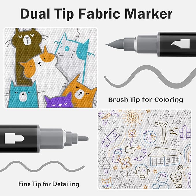 Dual-Tip Fabric Markers Permanent - Image 2