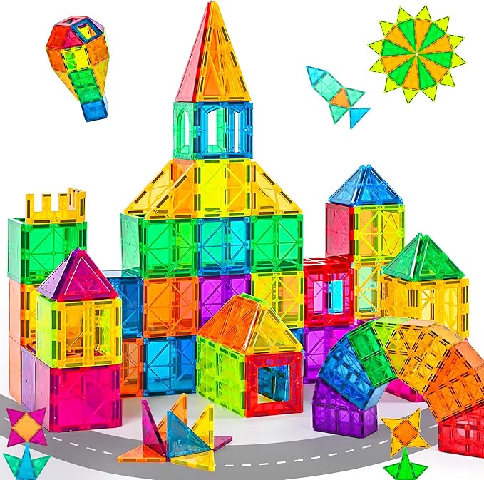 cossy 60 Pcs Magnet Tiles Magnetic 3D Building Blocks Set Educational by cossy
