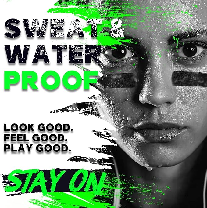 Eye Black Stick,Anti-Glare Eye Black for Baseball Softball Football Hockey Lacrosse,Sweat-Proof Eye Black Grease Paint for Adults Kids,Smooth & Long Lasting,Rich Full Coverage Color,.67 oz