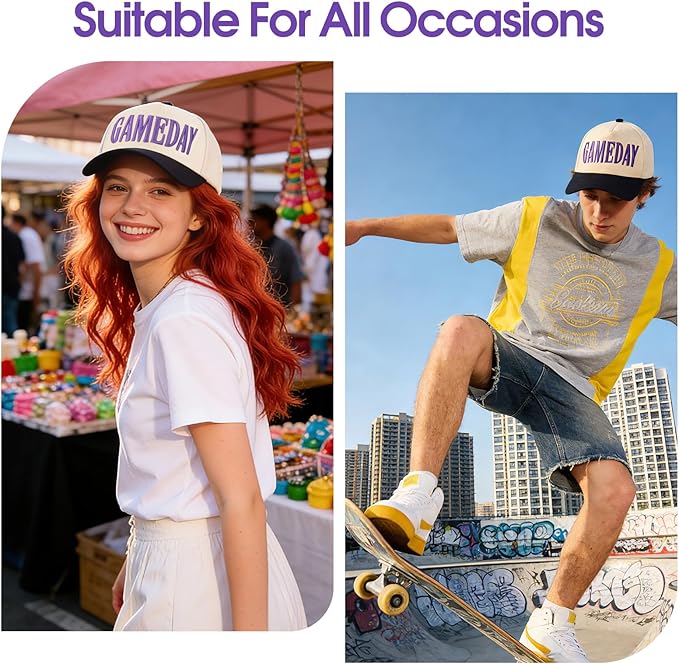 Game Day Hat for Women Men, World Cup Hat Football Softball Basketball Caps
