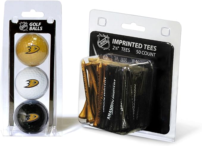 Team Golf NHL Philadelphia Flyers 3 Golf Balls and 50 Golf Tees Logo Imprinted Golf Balls (3 Count) & 2-3/4" Regulation Golf Tees (50 Count), Multi Colored