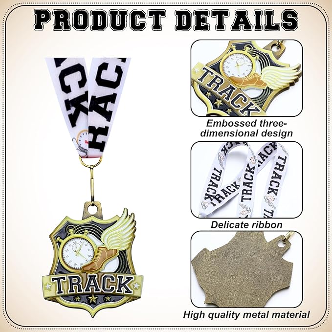 Ecation Medals with Neck Ribbons Soccer Awards Medals Baseball Team Awards Softball T-Ball Flag Football Trophy for Kids Sports Competitions Celebration Gift