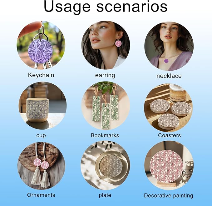 CHGCRAFT Paisley Pattern Polymer Clay Texture Sheets Retro Pattern Silicone - Image 3