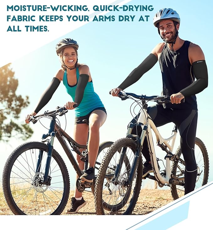 HiRui Arm Compression Sleeves for Men Women Youth, UV Protection 20-30mmHG Support Tattoo Cover, Breathable Moisture-Wicking