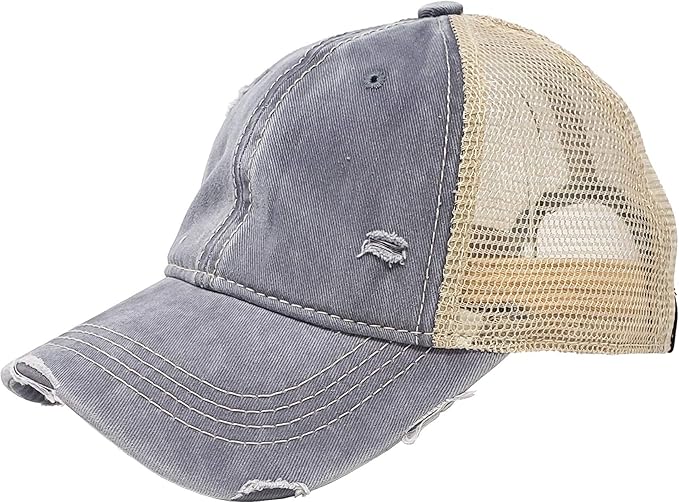 Funky Junque Trucker Hat for Women – Distressed Low Profile Western Camo Baseball Cap with Mesh, Trendy and Adjustable Fit