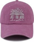 Just One More Chapter Hat for Men Women, Cute Adjustable Cotton Embroidered Book Lovers Baseball Cap