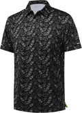 Golf Shirts for Men - Moisture Wicking Short Sleeve Performance Sport Casual Striped Collared Mens Polo Shirt