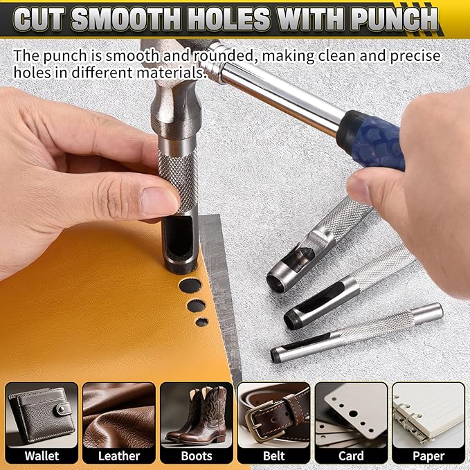 WorkBless 36PCS Metal Stamping Kit, 1/4" Steel Number and Letter Punch Set - Image 6