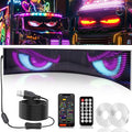 1 Pack 70inx7.6in Huge Devil Eyes Light for Car Truck Windshield, Large Programmable Devils Eye LED Soft Screen, Flex Display Truck Eyes, Big Devil Eyes for Windshield Dynamic LED Car Devil Eyes