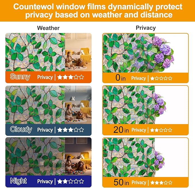 Window Privacy Film Stain Glass Window Film Rainbow Window Film Window clings - Image 4