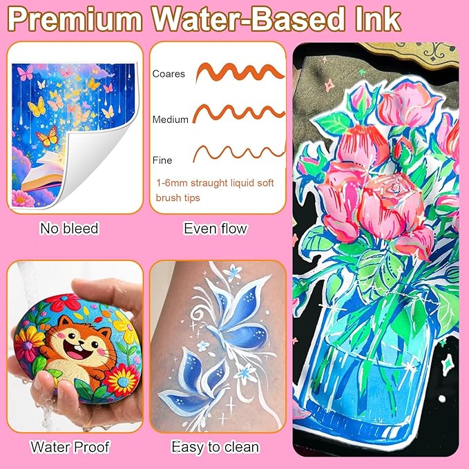 72 Colors Dual Tip Acrylic Paint Markers，Waterproof, Odorless Acrylic Markers - Image 5