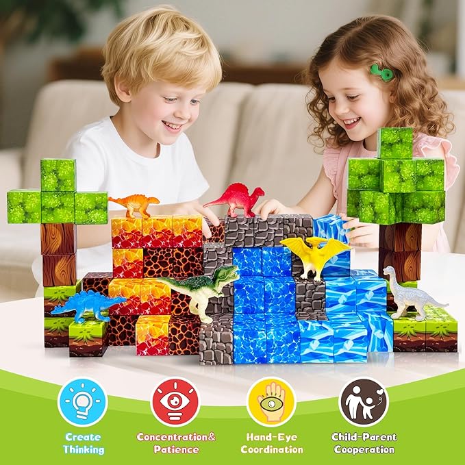 100PCS Dinosaur Magnetic Blocks - Image 4