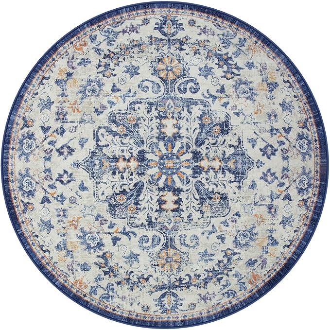 Lahome Round Rug 5'3"Ft, Large Washable Dining Room Round Area Rug Soft Kitchen - Image 9