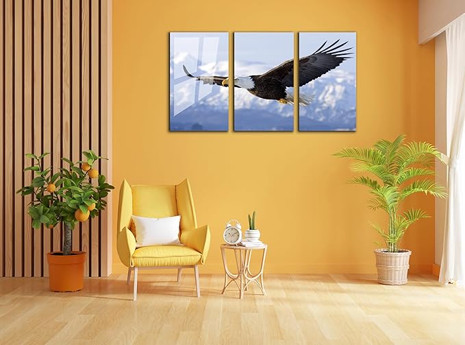 SpiritualHands Eagle Printed Tempered Glass Wall Art Painting - Image 6