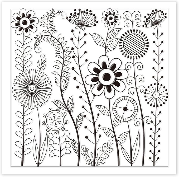 CHGCRAFT Abstract Wildflowers Polymer Clay Texture Sheets Geometric Flowers - Image 7