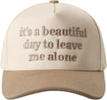 MIRMARU Two-Tone Vintage Canvas Trucker Hats for Men & Women, Adjustable Size Baseball Caps with Trendy Embroidered Design