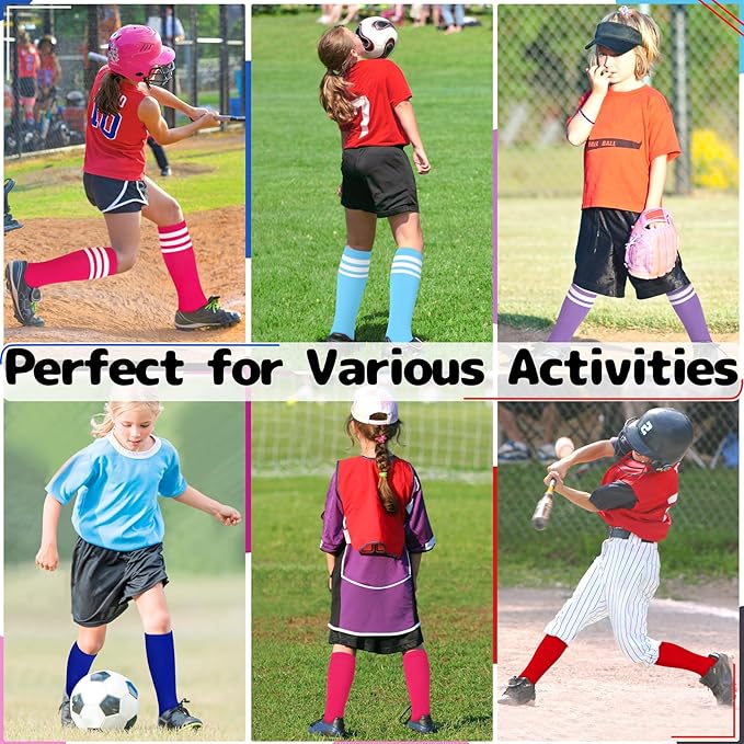 Olreco Toddler Soccer Socks Kids Baseball Socks Youth Softball Sock for Girls Boys Football Sock Boys Athletic Accessories