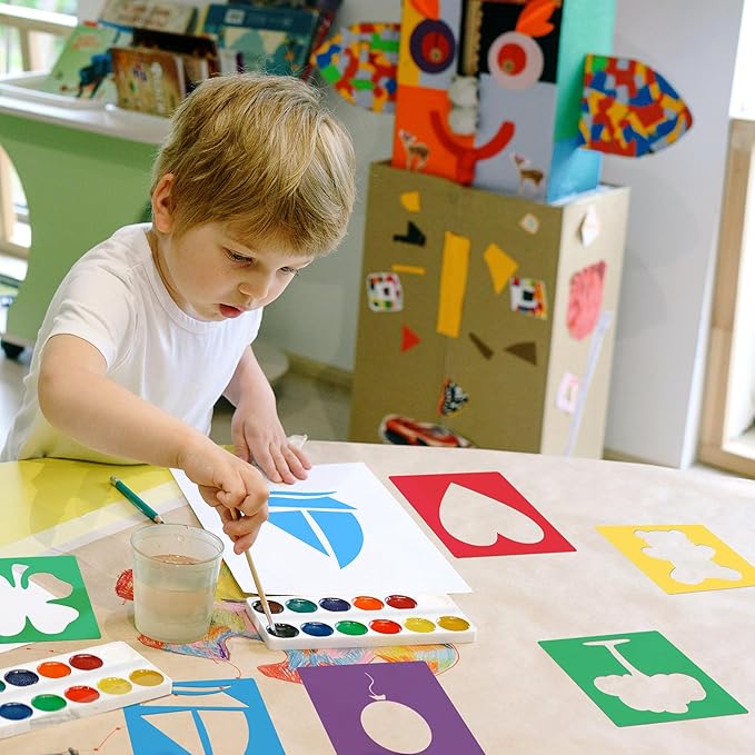24 Pieces Stencils for Kids, Large Drawing Stencils Chalk Template, 8 Inches - Image 3