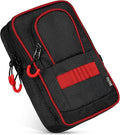 mytag Golf Ball Bag Pouch | Store 12-15 Balls, Golf Valuables Pouch Portable Outfit Organizer Bag Organizer Case Multipocket (Red/Black)