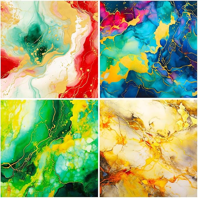 Marbled Scrapbook Paper Pad Color Marbled Patterned Paper 6×6, 24 Sheets - Image 3