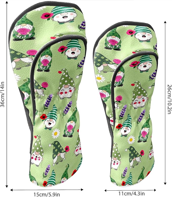 Golf Headcovers Fits Driver Hybrid Fairway 3/5 Wood, Waterproof PU Leather Golf Club Protector, Ideal Sports Accessories & Golfer Gift Colorful Geometry