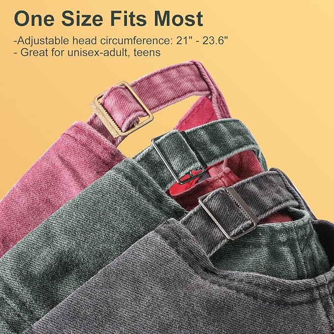 MEINICY 3 Packs Washed-Cotton Plain Baseball Cap, Vintage Adjustable Dad Hats Gift for Men/Women,Unstructured