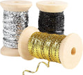 Gold&Silver Set Thin Ribbon 1/8 inch Metallic Braided Double Faced Ribbons by Unknown