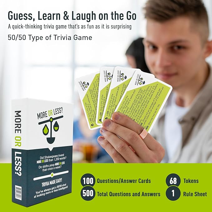 More Or Less? Trivia Card Game - Image 3