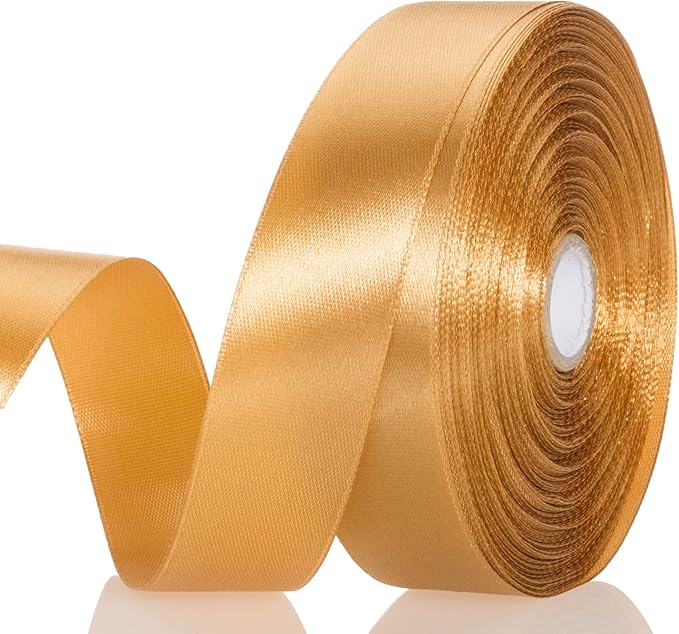 1 Copper Solid Satin Ribbon, 50 Yards Craft Fabric Ribbon by YASEO