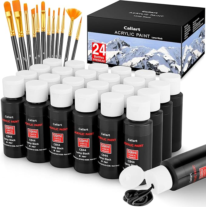 Caliart Black Acrylic Paint by Caliart