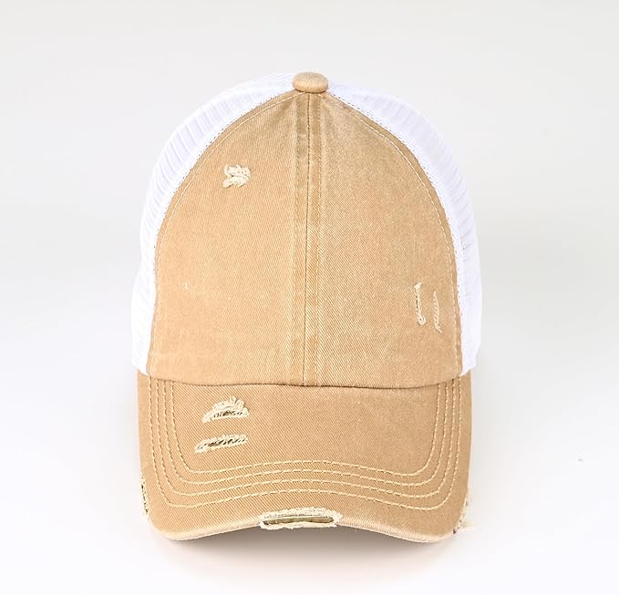 C.C Ponycap Messy High Bun Ponytail Adjustable Glitter Mesh Trucker Baseball Cap
