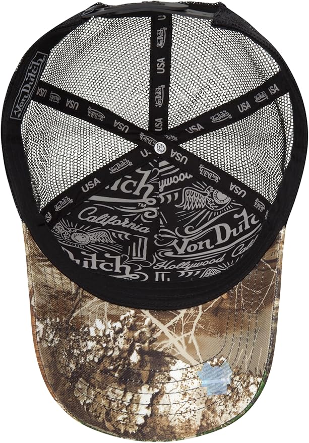 Von Dutch Men & Women’s Baseball Cap - Adjustable Snapback Canvas Hat with Curved Brim Structured Logo Patch Vintage Style