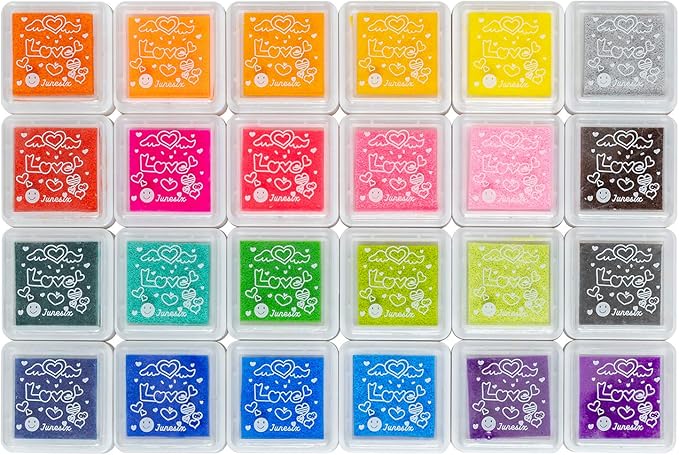 Ink Pad, 24 Colors Finger Washable Craft Ink Pad by Ancwzoz