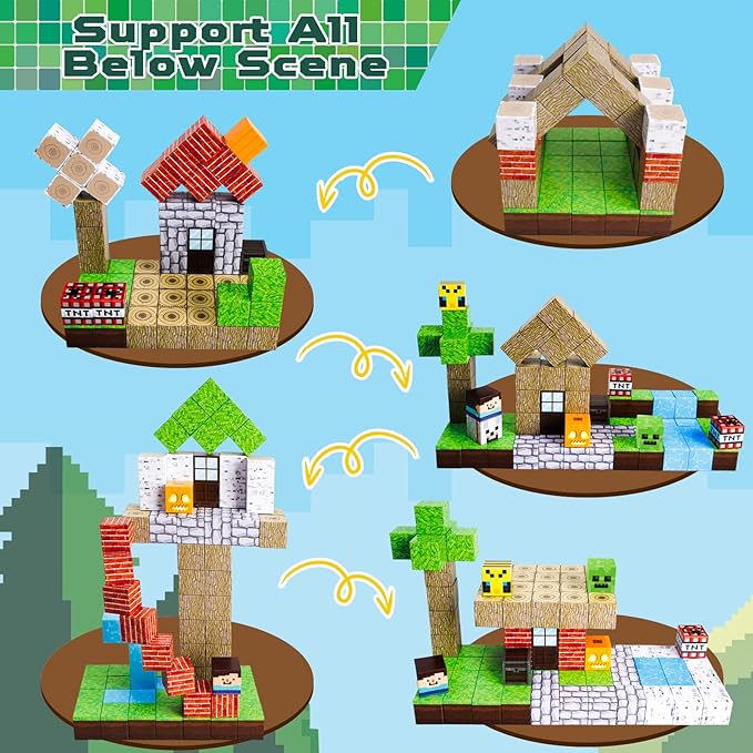 Magnetic Blocks-100PCS Magnetic Building Blocks Magnet Cube Toys Stacking - Image 3
