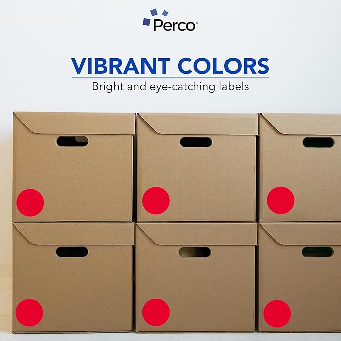 Perco Red 3-Inch Round Circle Dot Sticker Labels - Image 7