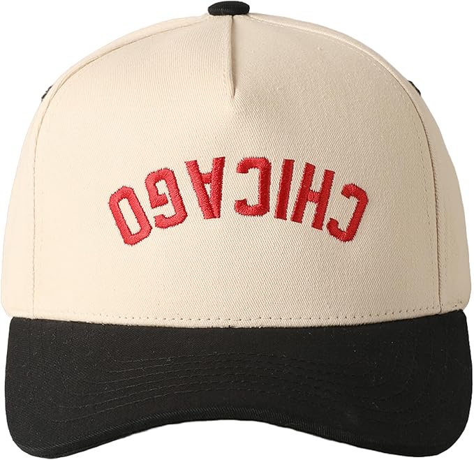 MIRMARU Two-Tone Vintage Canvas Trucker Hats for Men & Women, Adjustable Size Baseball Caps with Trendy Embroidered Design