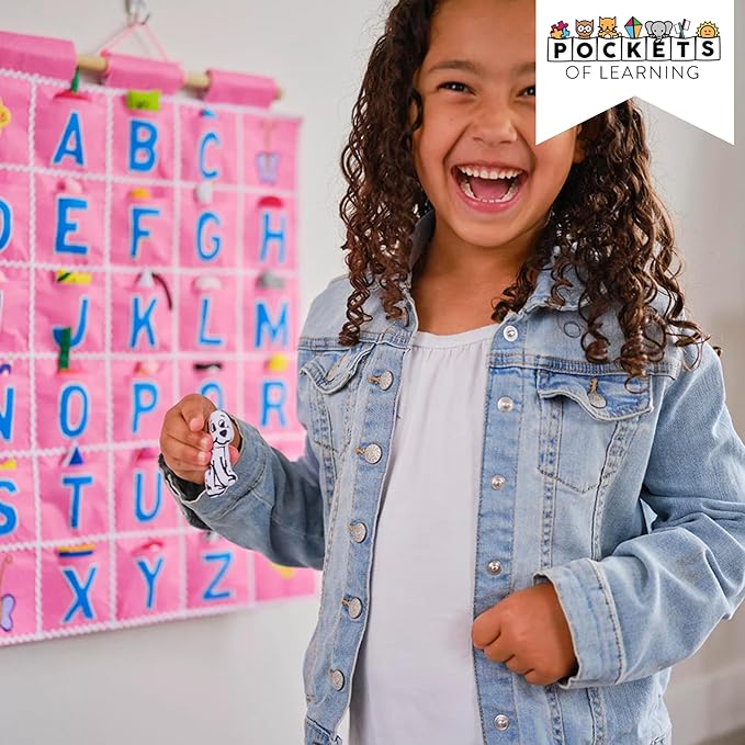 Pockets of Learning Pink ABC Felt Wall Hanging Chart - Image 6
