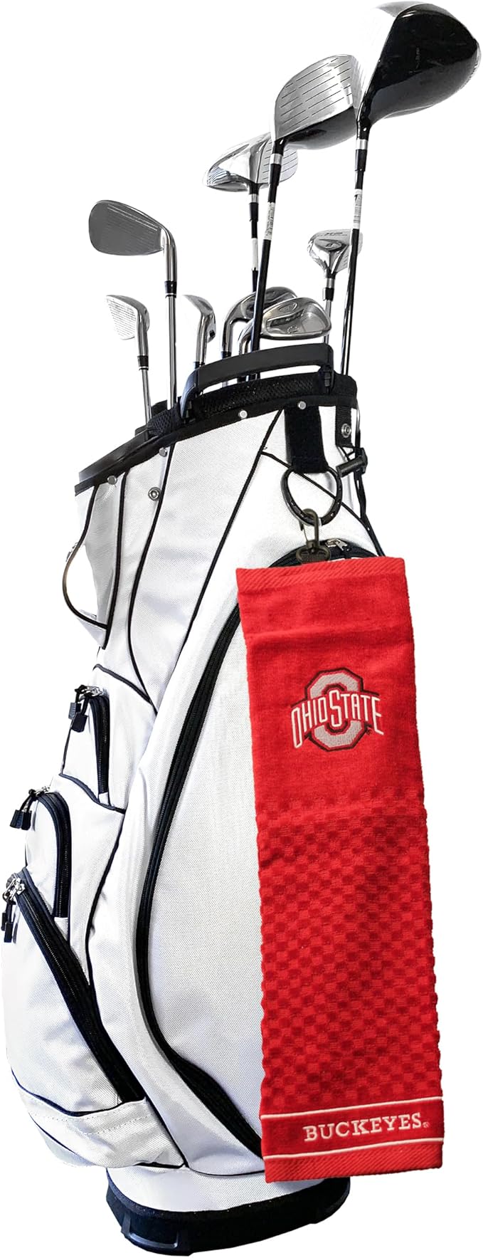 Team Golf NCAA Ohio State Buckeyes Embroidered Golf Towel Embroidered Golf Towel, Checkered Scrubber Design, Embroidered Logo