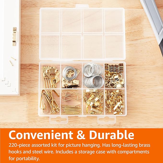 Amazon Basics Picture Hanging Hardware Assortment Kit, 220 Piece Set - Image 12