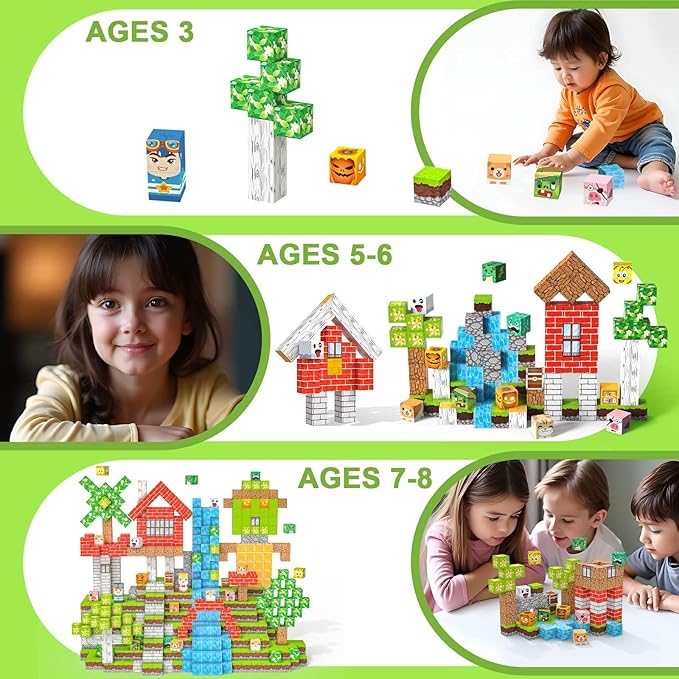 Magnetic Blocks 100 PCS Magnetic Building Blocks, 3+ STEM Montessori Sensory - Image 3