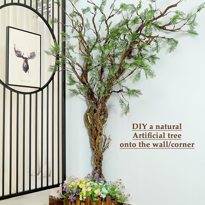 39.3in Bendable Artificial Pine Tree Bark Branches Trunk Fake Wood Root Twigs - Image 3