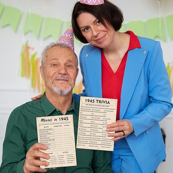 80th Birthday Party Games, Born in 1945 Games Bundle, Birthday Party Supplies - Image 6