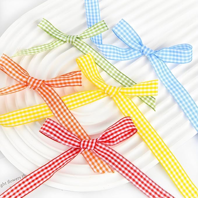 Classic Gingham Checkered Ribbon, DIY Projects, Hair Bows, Scrapbooking & Party - Image 4