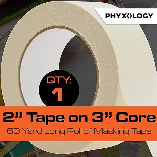No-Residue 2 Inch 60 Yard Masking Tape 1 Pk. Easy-Tear Pro-Grade Removable - Image 2