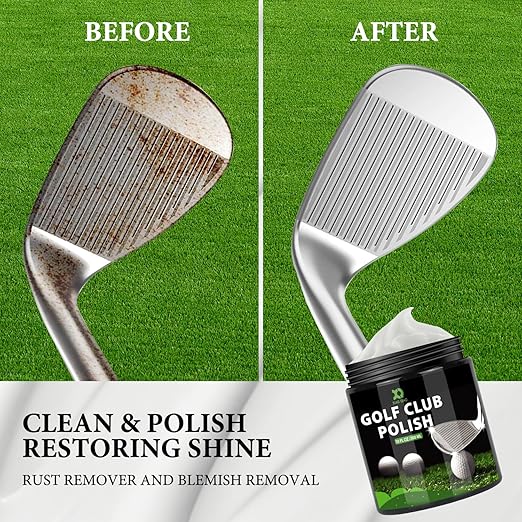 XQ XIAO QIAO Golf Club Polish and Golf Club Cleaner Kit, 300ml 3-in-1 Rust, Scuff & Stain Remover and Rust Remover for Aluminum, Metal, Zinc and Steel