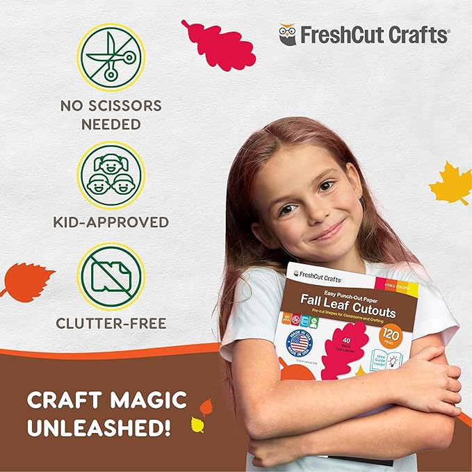 120 Pieces Fall Leaf Paper Cutouts - Image 5