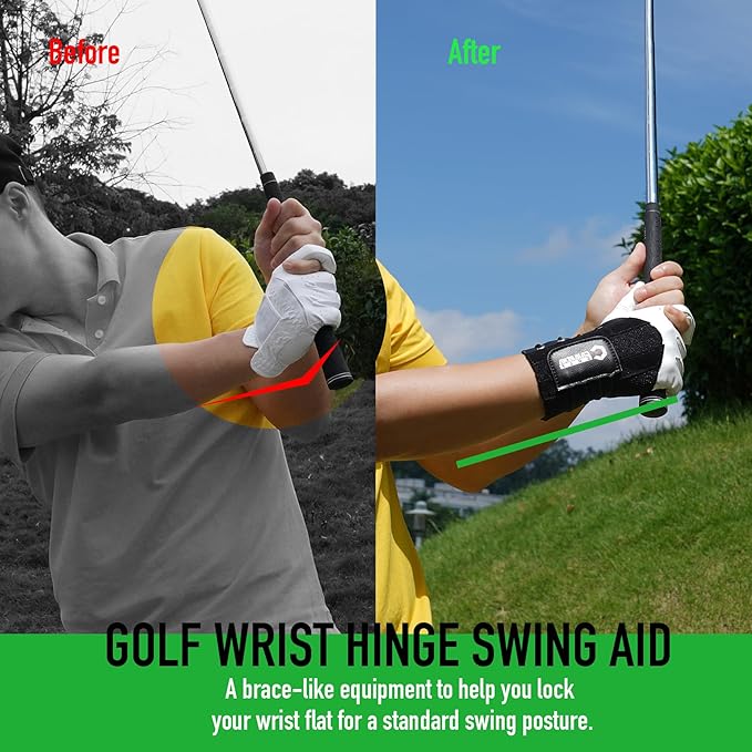 GAIARENA Golf Wrist Training Aid Wrist Hinge Trainer Brace, Effective Golf Swing Training Equipment to Correct Wrist Angle Swing Posture & Develop Muscle Memory for Beginner Golfers【Patent Pending】